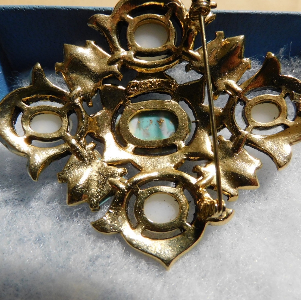 Brooch pin blue white gold - 76 - Picture 4 of 4